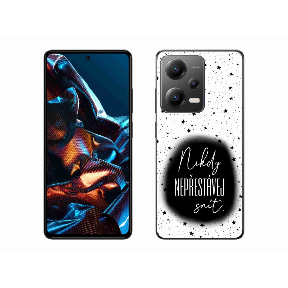 Gél borítás mmCase a Xiaomi Redmi Note 12 Pro 5G-hez - idézet 1 fekete és fehér háttérrel