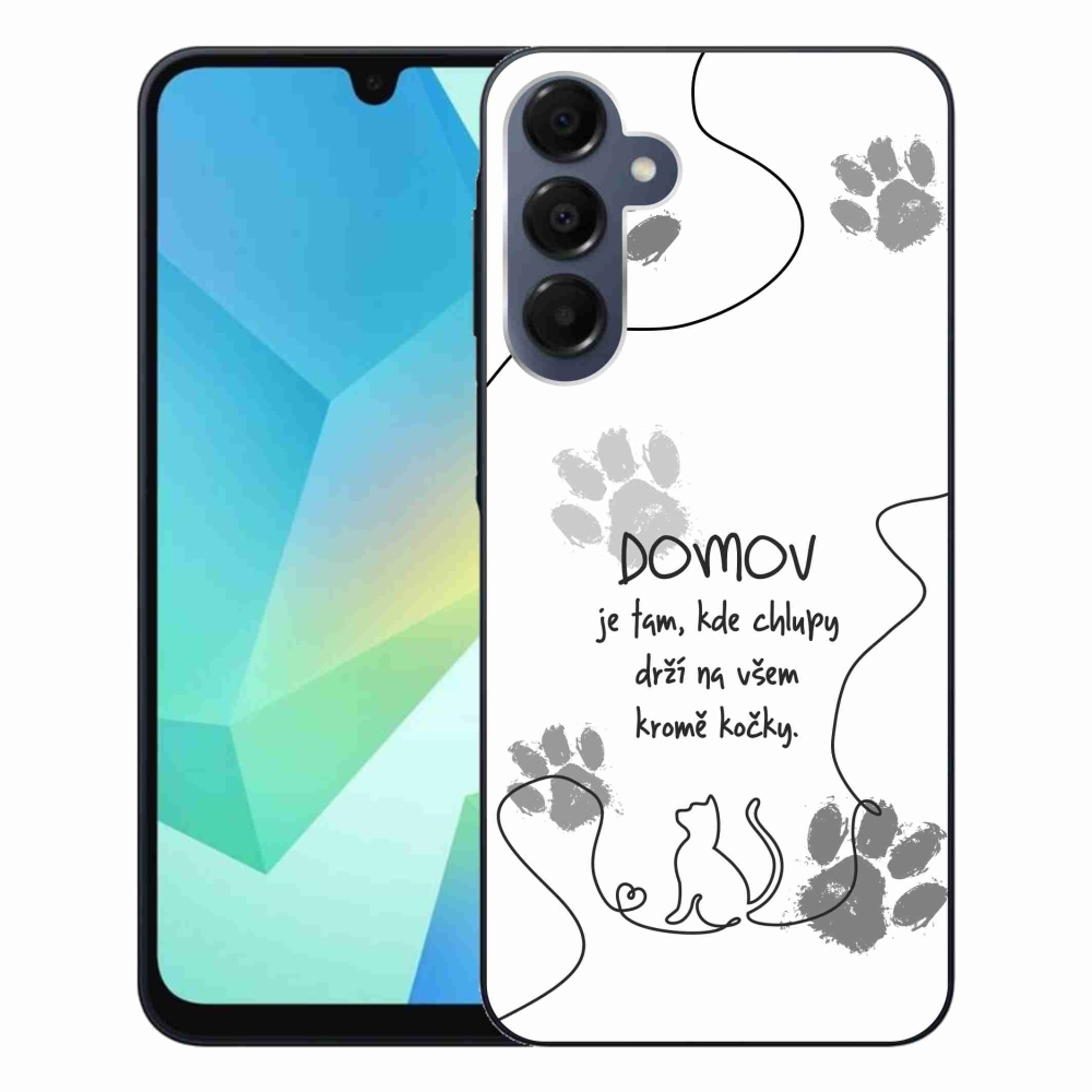 Gél borítás mmCase Samsung Galaxy A16 4G/5G készülékhez - macska motívum fehér háttérrel