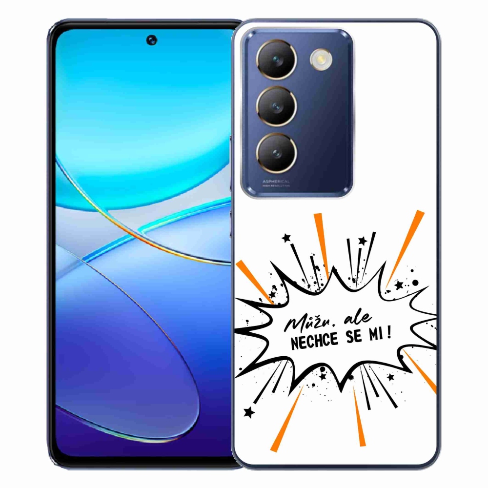 Gél borító mmCase a Vivo V40 SE 4G/5G készülékhez - vicces szöveg 11 fehér háttér