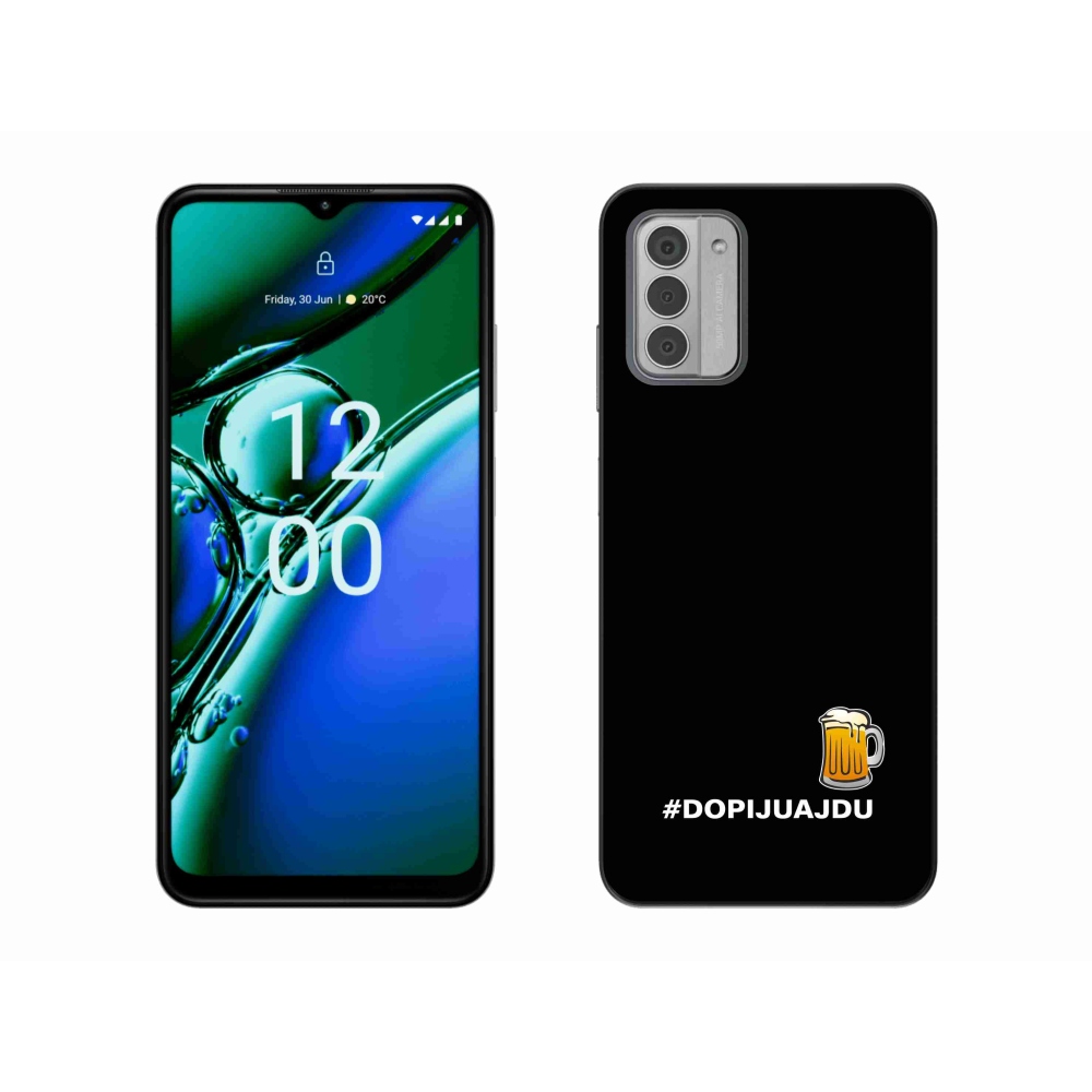 Zselés borítás mmCase a Nokia G42 készülékhez - sör motívum 1 fekete háttérrel