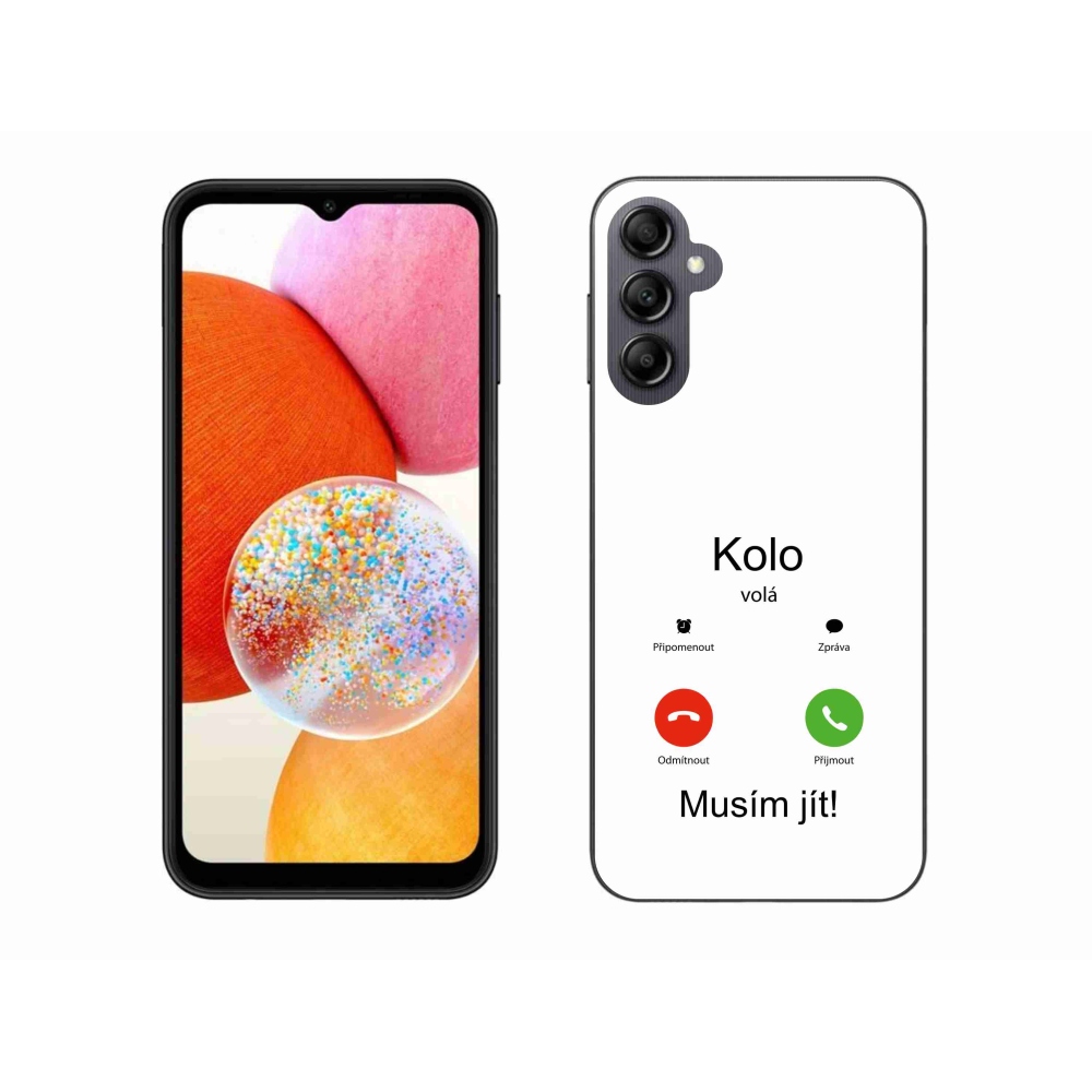 Gél borítás mmCase Samsung Galaxy A14 4G/5G - kerek hívások fehér háttérrel