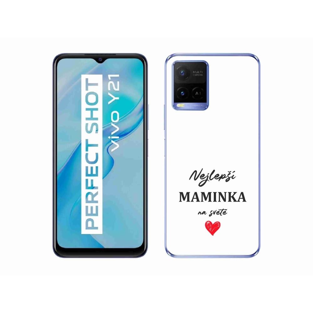 Gél borítás mmCase a Vivo Y21/Y21s/Y33s készülékhez - Best Mom 1 fehér háttér