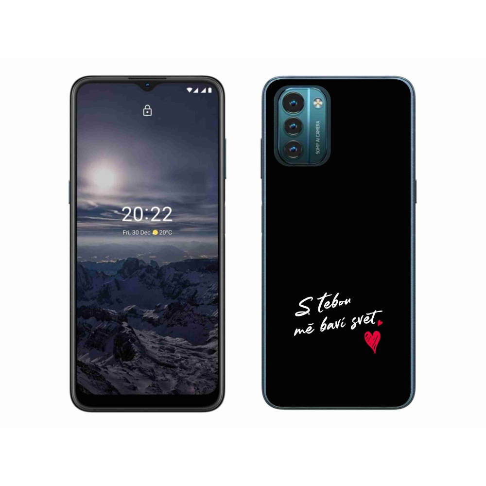 Zselés borítás mmCase a Nokia G11/G21 készülékhez - szerelmes szöveg 1 fekete háttér