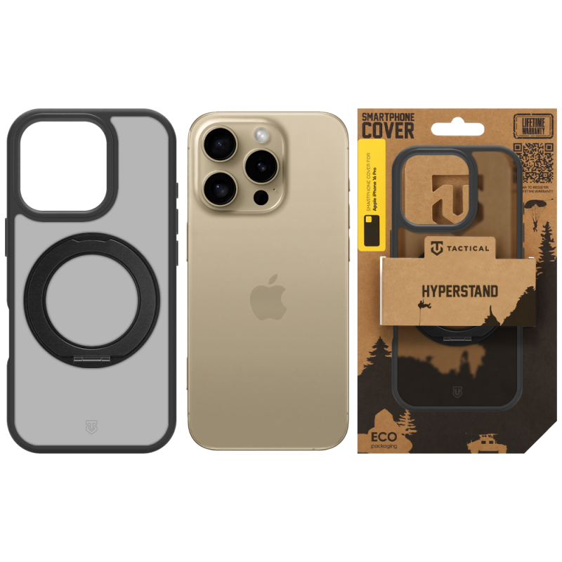 Tactical MagForce Hyperstand tok az Apple iPhone 16 Pro-hoz, Asphalt színben