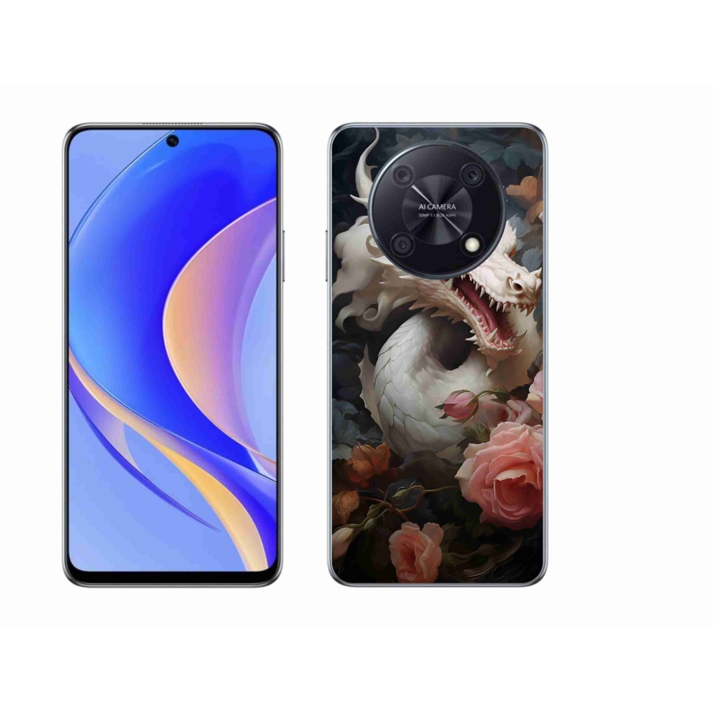 Gél borítás mmCase a Huawei Nova Y90 készülékhez - fehér sárkány