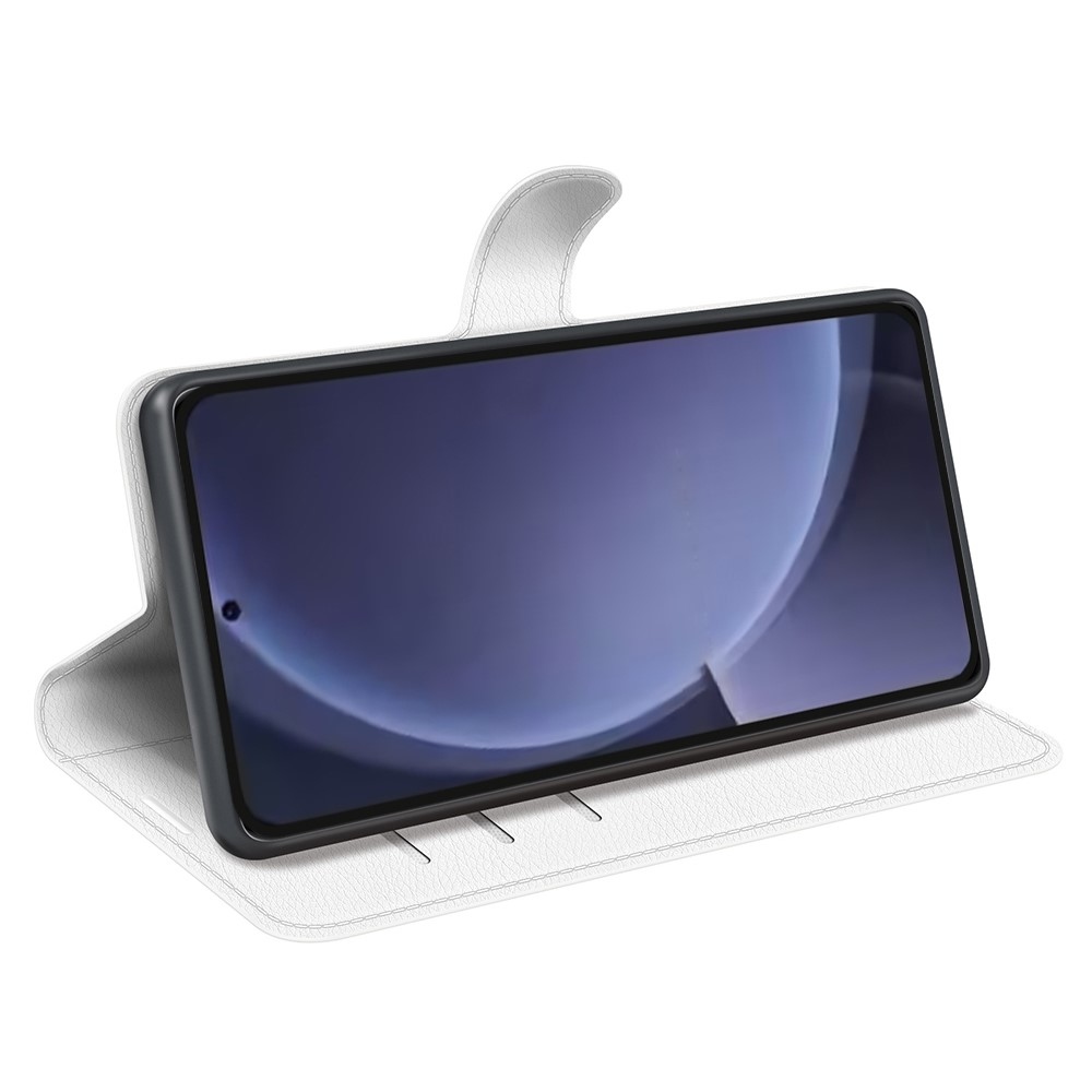 Litchi könyv tok Samsung Galaxy S25+ készülékhez - fehér