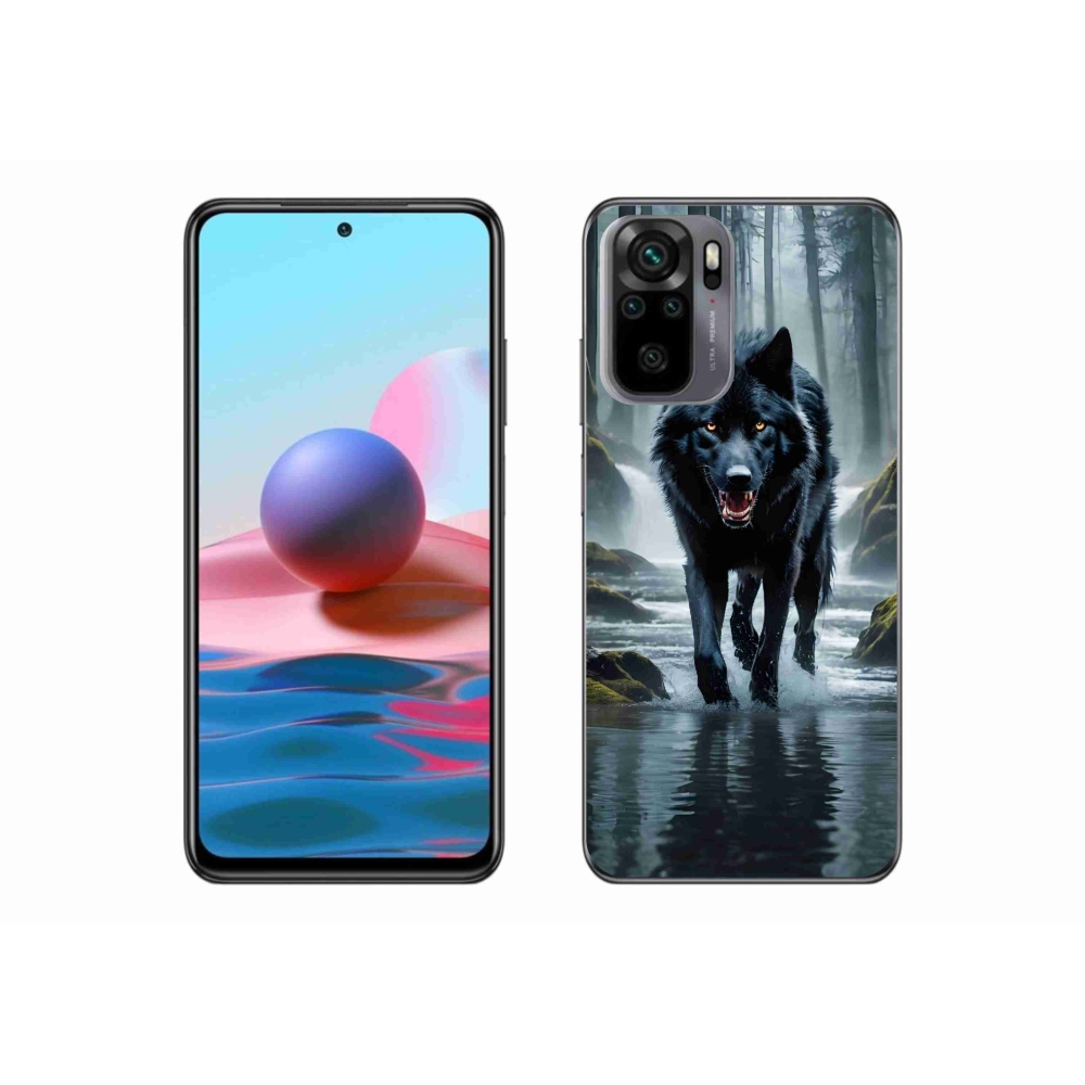 Gél borítás mmCase a Xiaomi Redmi Note 10S-hez - fekete farkas