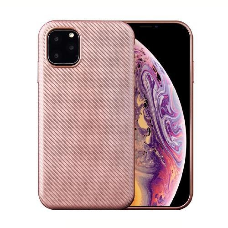 Szálas zselés mobiltok Apple iPhone 11 Pro Max 6.5 (2019) - rózsaarany