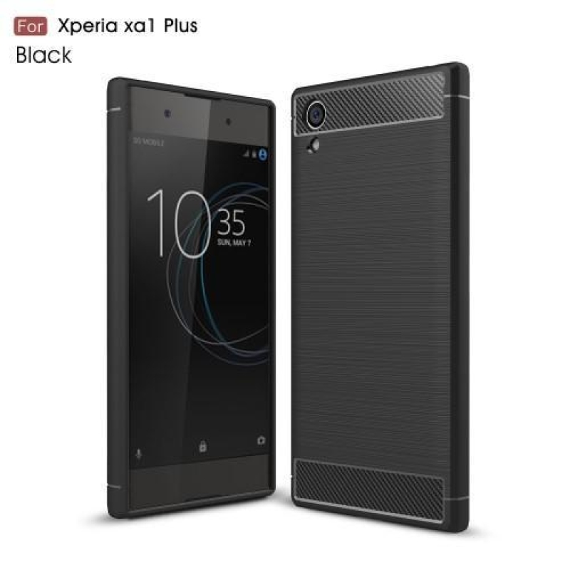 Szálas zselés tok Sony Xperia XA1 Plus készülékhez - fekete