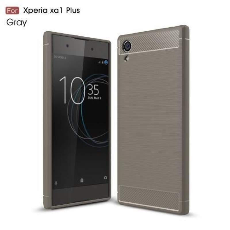 Szálas zselés tok Sony Xperia XA1 Plus készülékhez - szürke