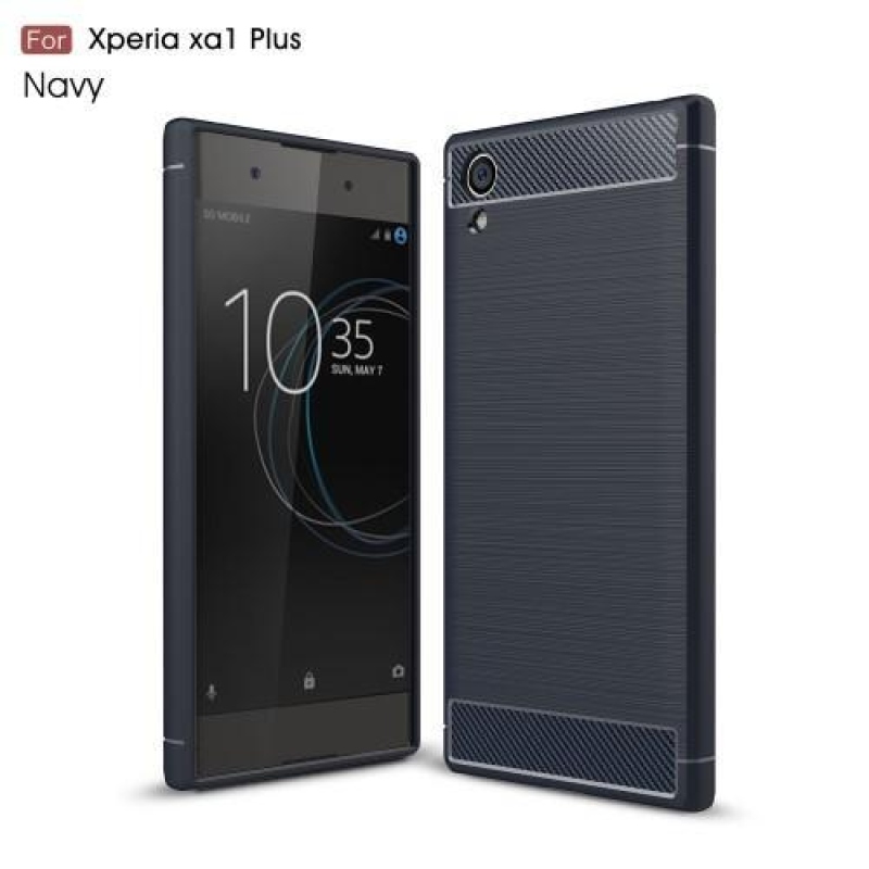 Szálas zselés tok Sony Xperia XA1 Plus készülékhez - sötétkék