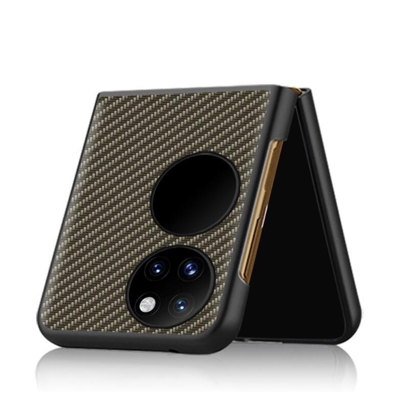 Szálas műanyag borítás a Huawei P50 Pocket mobilhoz - barna