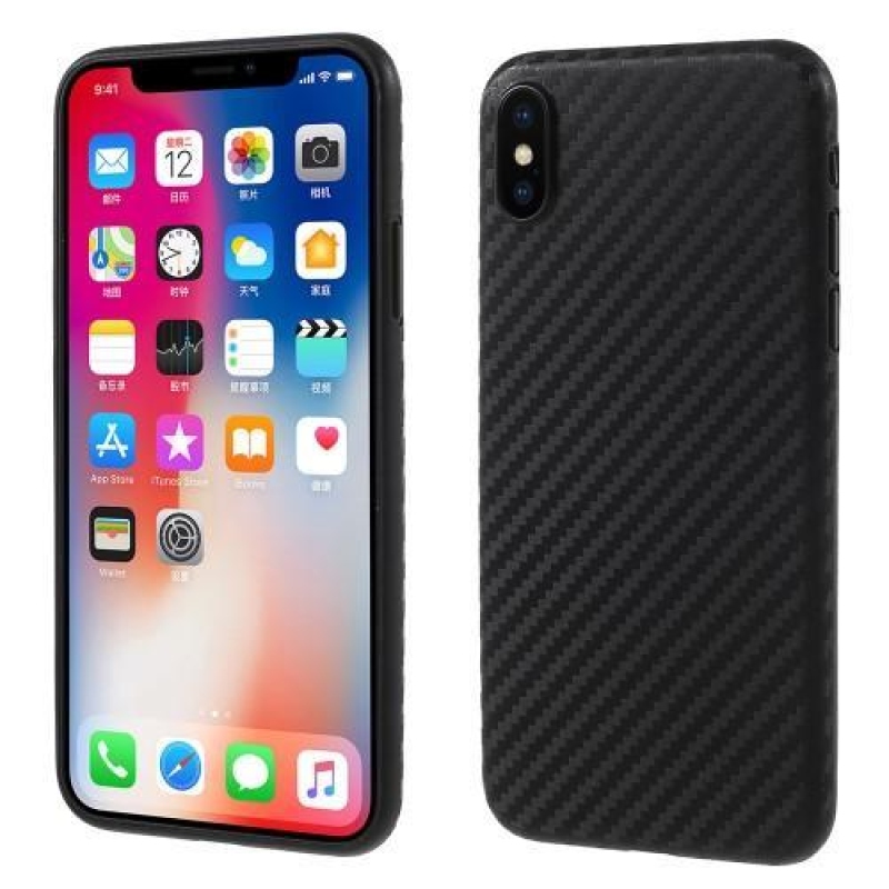 Szálas műanyag tok iPhone X készülékhez - fekete