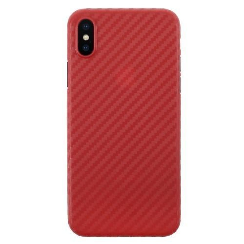 Szálas műanyag tok iPhone X készülékhez - piros