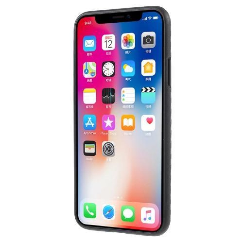 Szálas műanyag tok iPhone X készülékhez - szürke