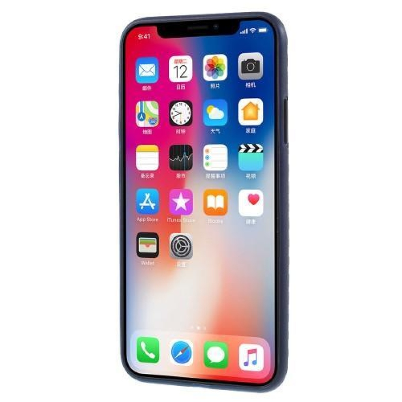 Szálas műanyag tok iPhone X készülékhez - sötétkék