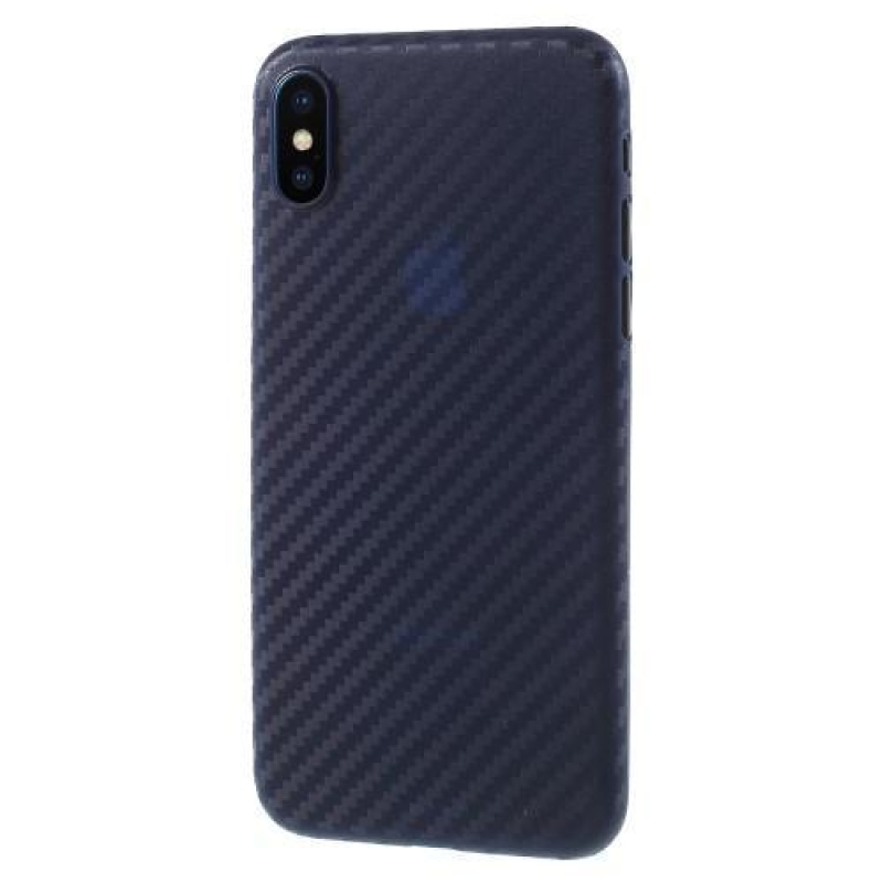 Szálas műanyag tok iPhone X készülékhez - sötétkék