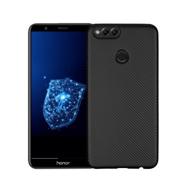 Szálas textúrájú zselés tok a Honor 7X készülékhez - fekete