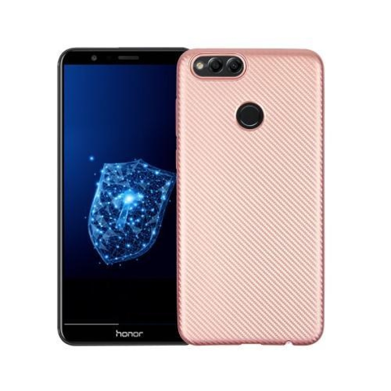 Szálas texturált zselés tok a Honor 7X-hez - rózsaarany színű