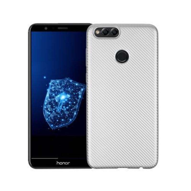 Szálas textúrájú zselés tok a Honor 7X készülékhez - ezüst színű