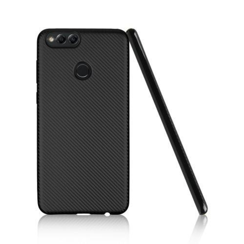 Szálas textúrájú zselés tok a Honor 7X készülékhez - ezüst színű