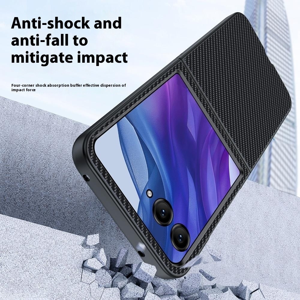 Szálas műanyag borítás Motorola Razr 60 Ultra 5G készülékhez - fekete