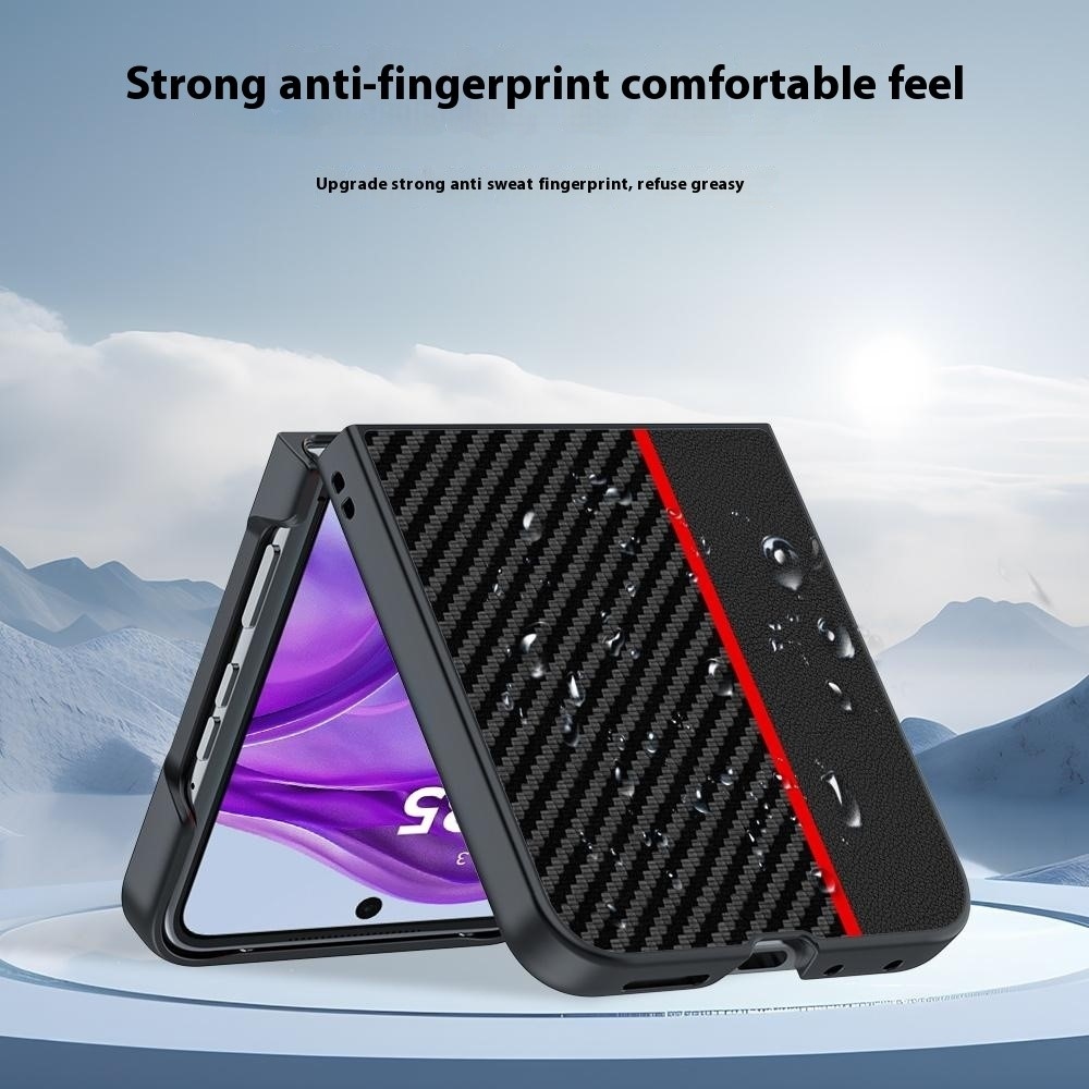 Szálas műanyag borítás Motorola Razr 60 Ultra 5G készülékhez - fekete/piros