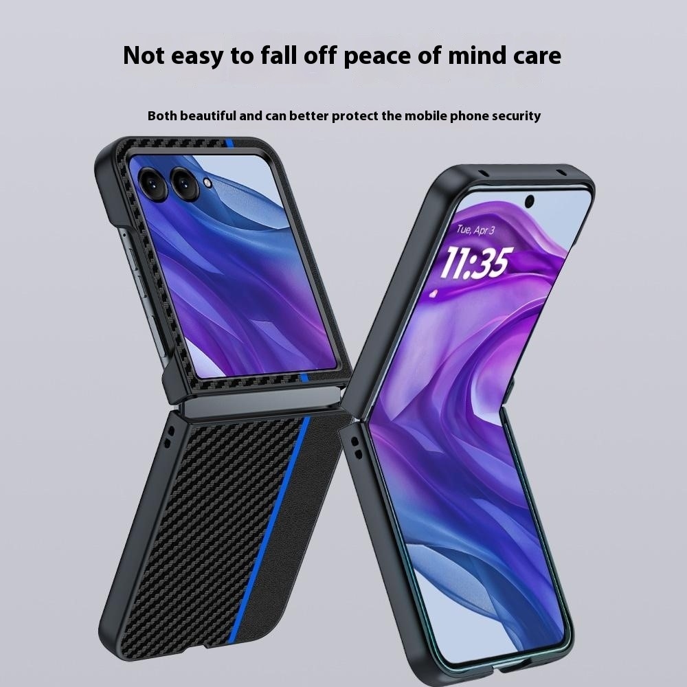 Szálas műanyag borítás Motorola Razr 60 Ultra 5G készülékhez - fekete/kék