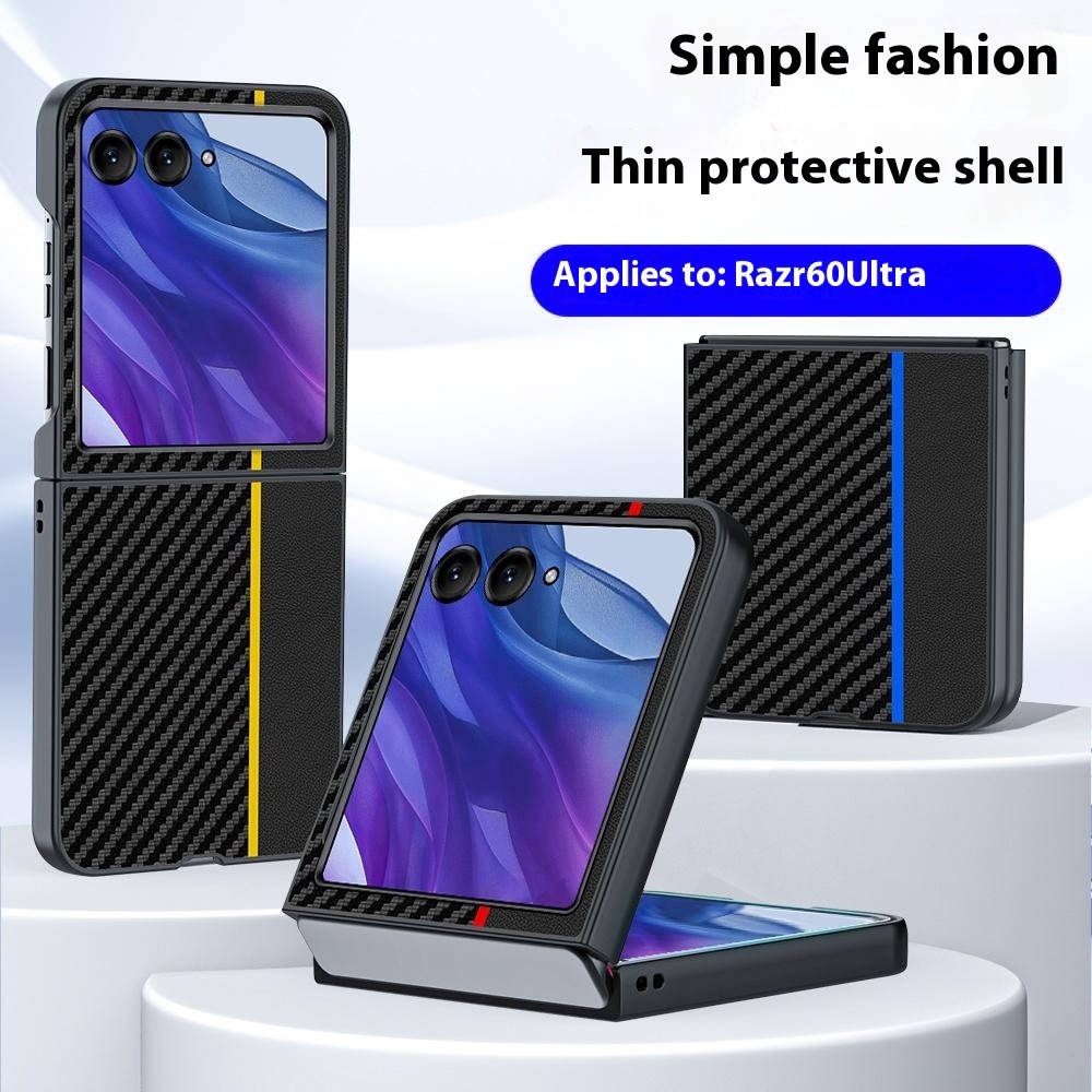 Szálas műanyag borítás Motorola Razr 60 Ultra 5G készülékhez - fekete/kék