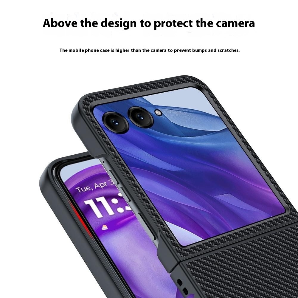 Szálas műanyag borítás Motorola Razr 60 Ultra 5G készülékhez - fekete