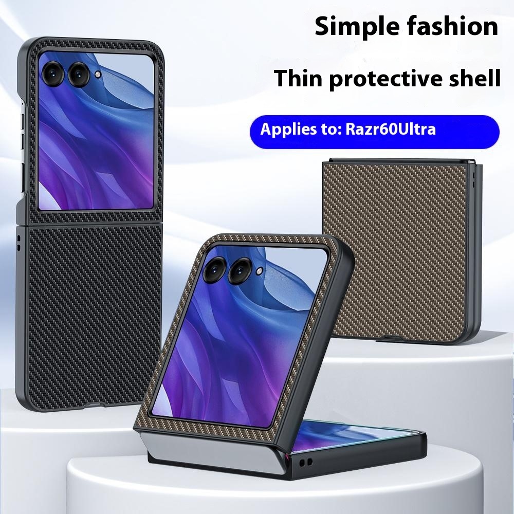 Szálas műanyag borítás Motorola Razr 60 Ultra 5G készülékhez - barna