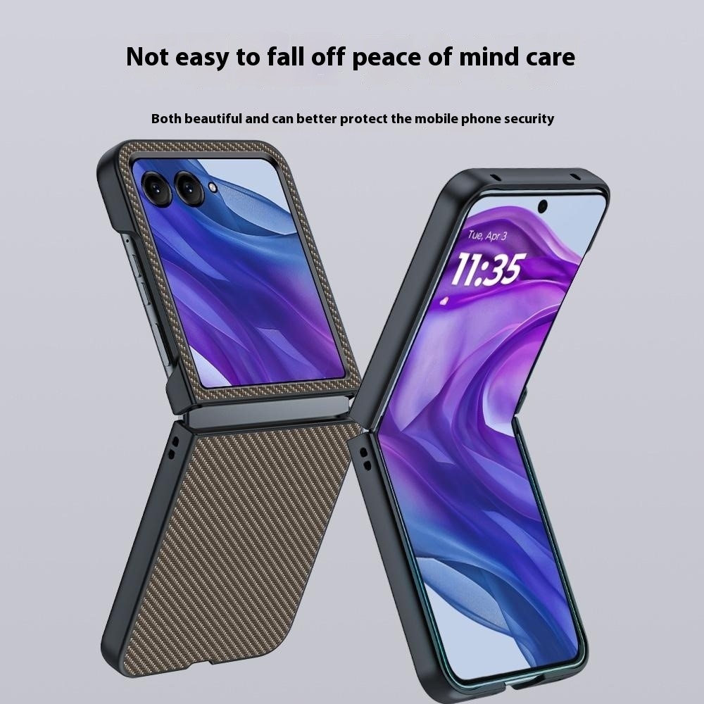 Szálas műanyag borítás Motorola Razr 60 Ultra 5G készülékhez - barna