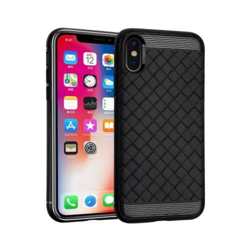 Terepszínű zselés tok mintával iPhone X készülékhez - fekete