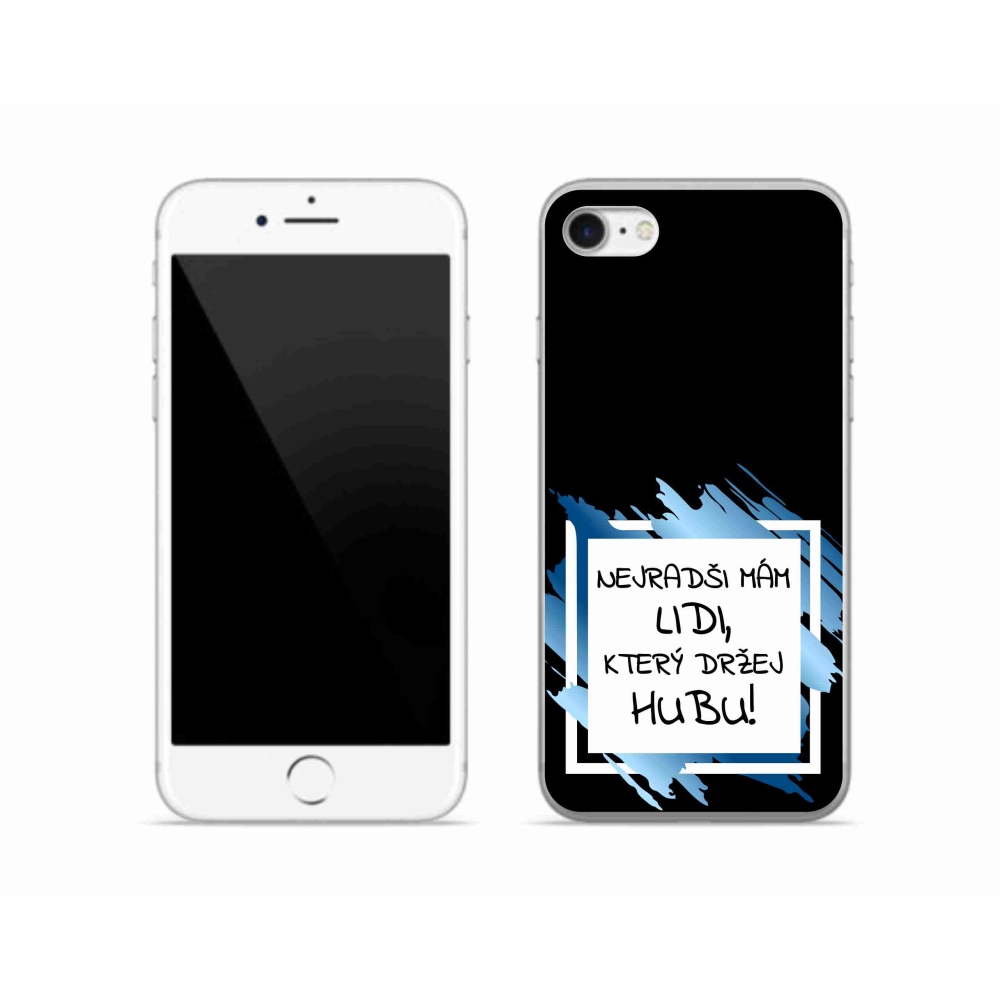 Gél borító mmCase iPhone SE (2020) - vicces szöveg 7 fehér és fekete háttérrel