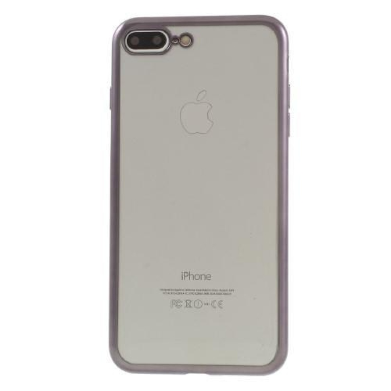 Finom zselés tok megkülönböztető keretezéssel iPhone 8 Plus és iPhone 7 Plus készülékhez - szürke