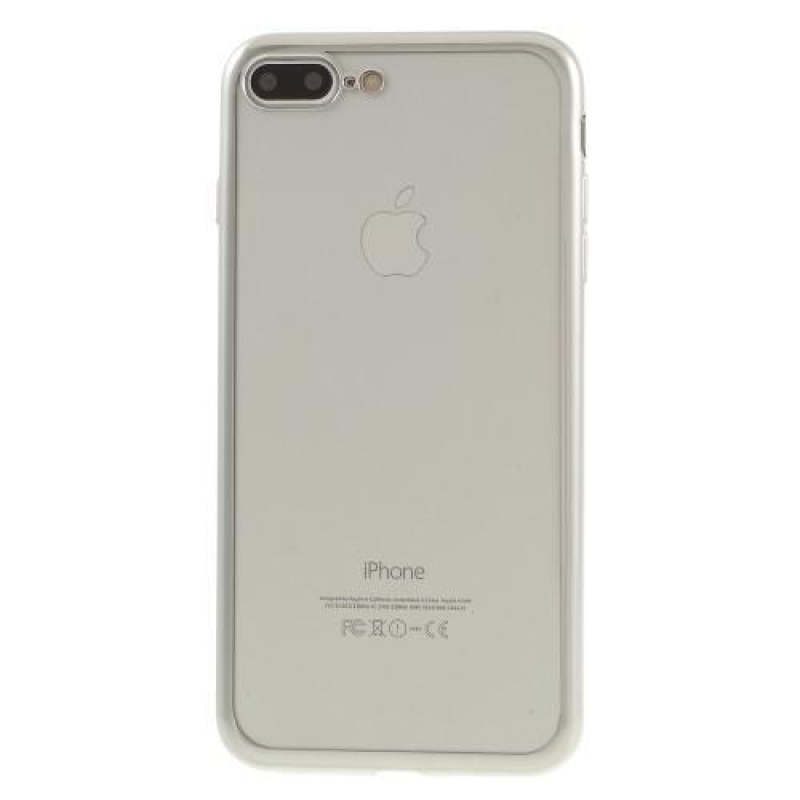 Finom zselés tok markáns keretezéssel iPhone 8 Plus és iPhone 7 Plus készülékhez - ezüst színű