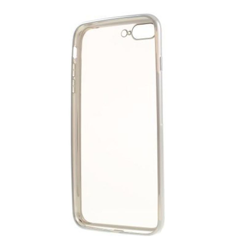 Finom zselés tok markáns keretezéssel iPhone 8 Plus és iPhone 7 Plus készülékhez - ezüst színű