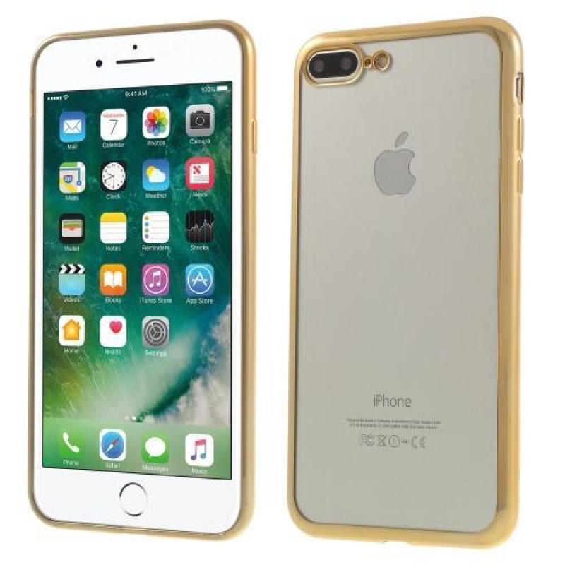 Finom zselés tok markáns keretezéssel iPhone 8 Plus és iPhone 7 Plus készülékhez - arany színben