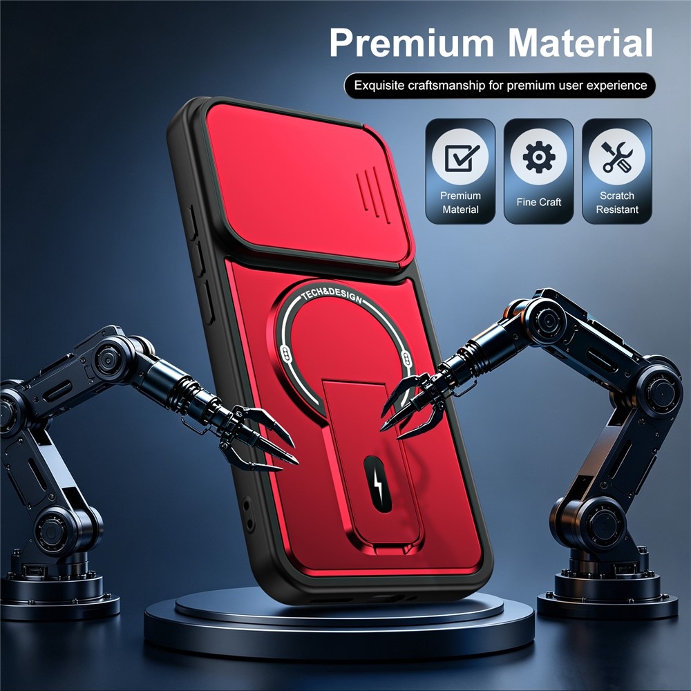 Finish strapabíró, MagSafe-kompatibilis tok a Xiaomi Redmi Note 17 4G/5G okostelefonhoz – piros
