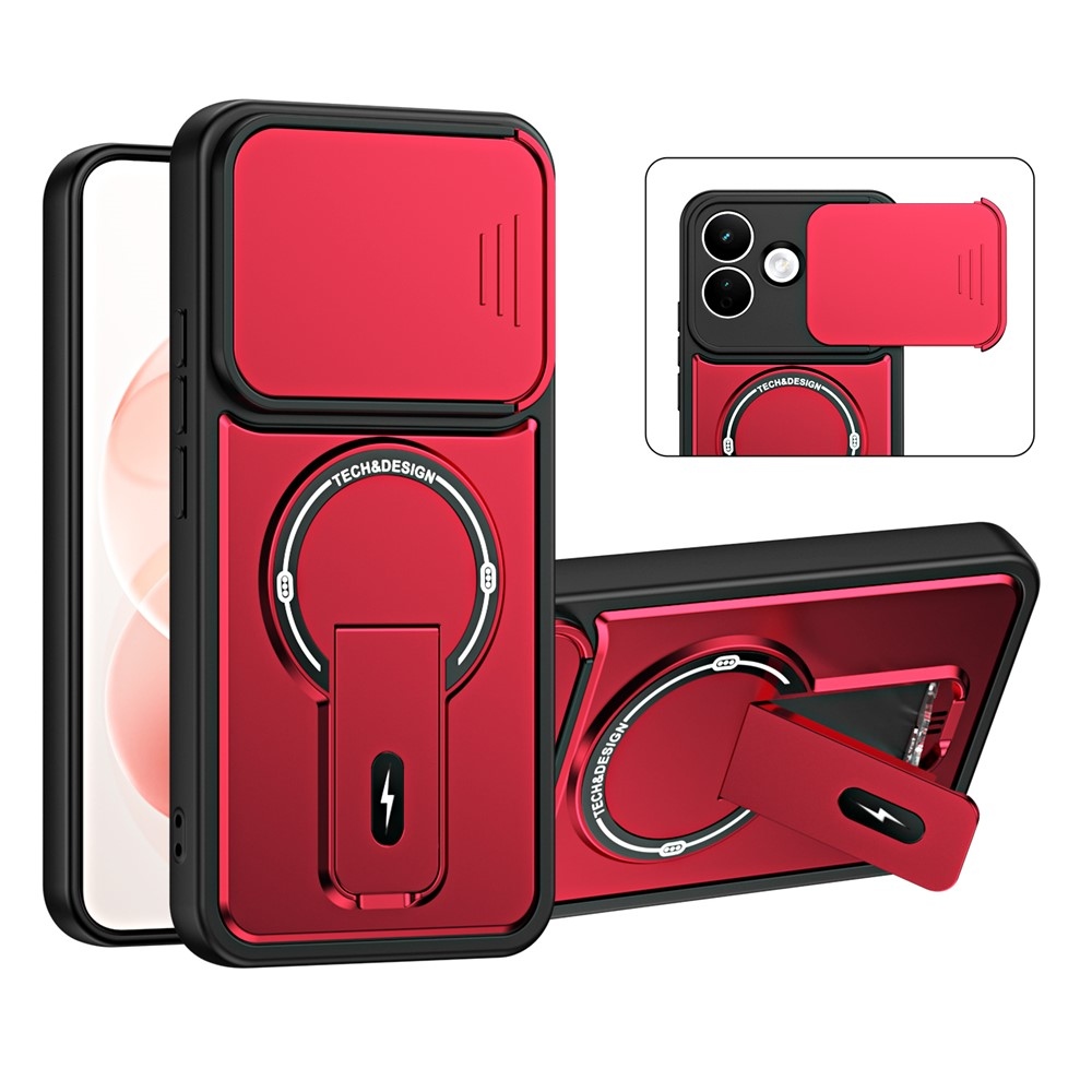 Finish strapabíró, MagSafe-kompatibilis tok a Xiaomi Redmi Note 17 4G/5G okostelefonhoz – piros