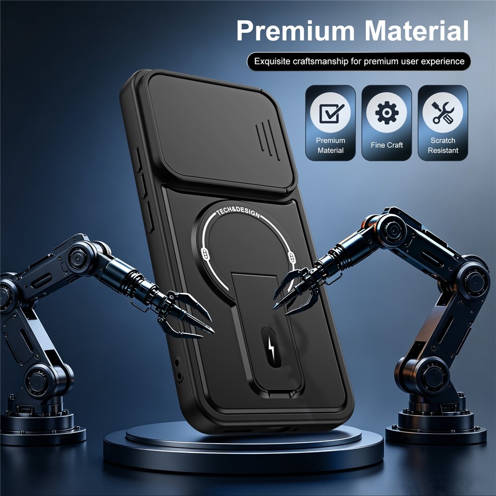 Finish strapabíró, MagSafe-kompatibilis tok a Xiaomi Redmi Note 17 Pro 5G okostelefonhoz – fekete