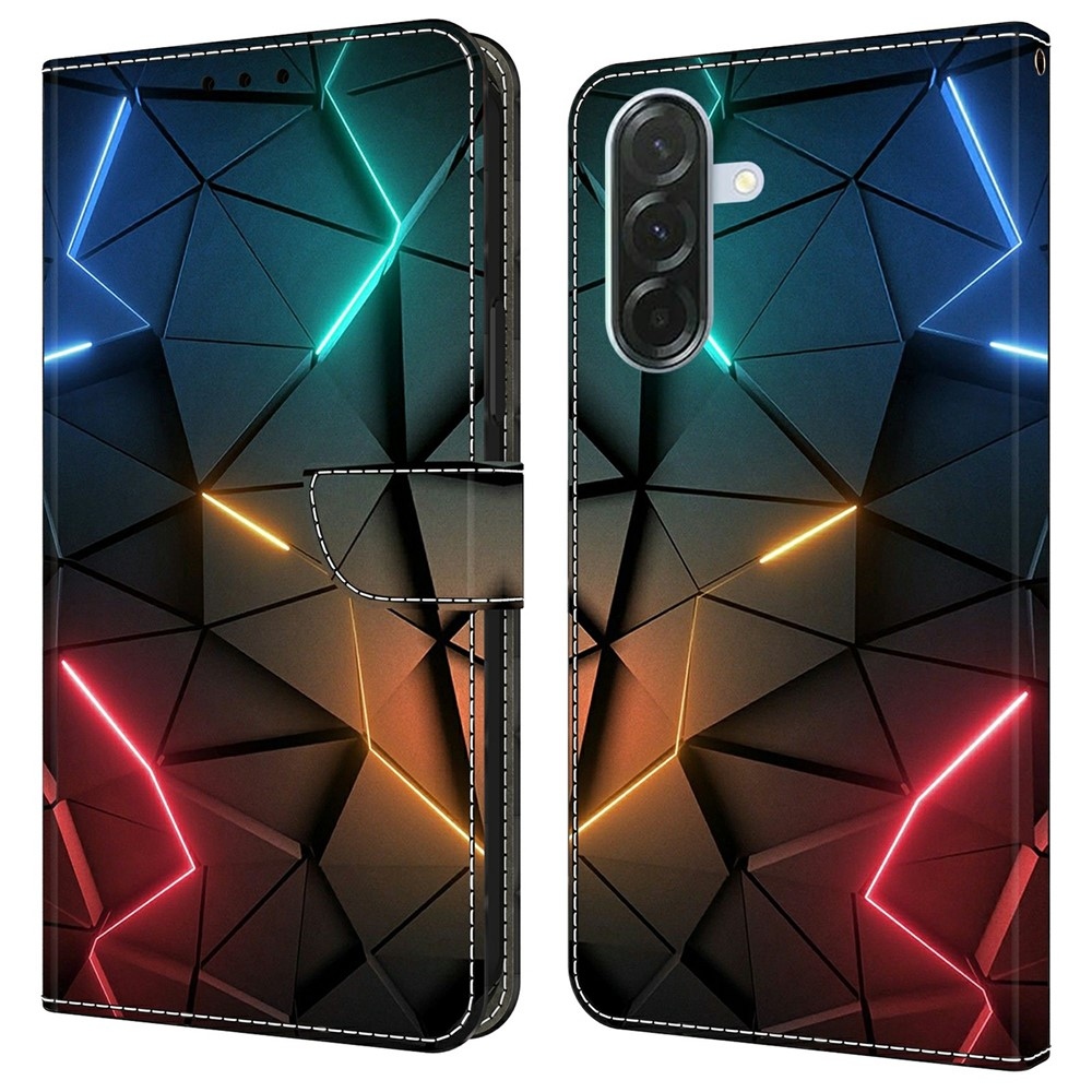 Firmly book tok Samsung Galaxy A37 5G - neonszínű háromszögek