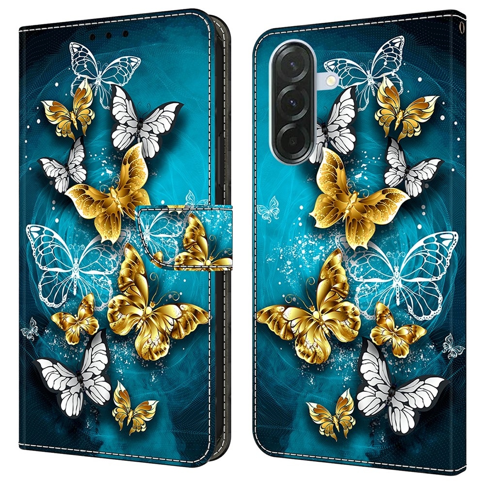 Firmly book tok Samsung Galaxy A37 5G - arany és fehér lepkék