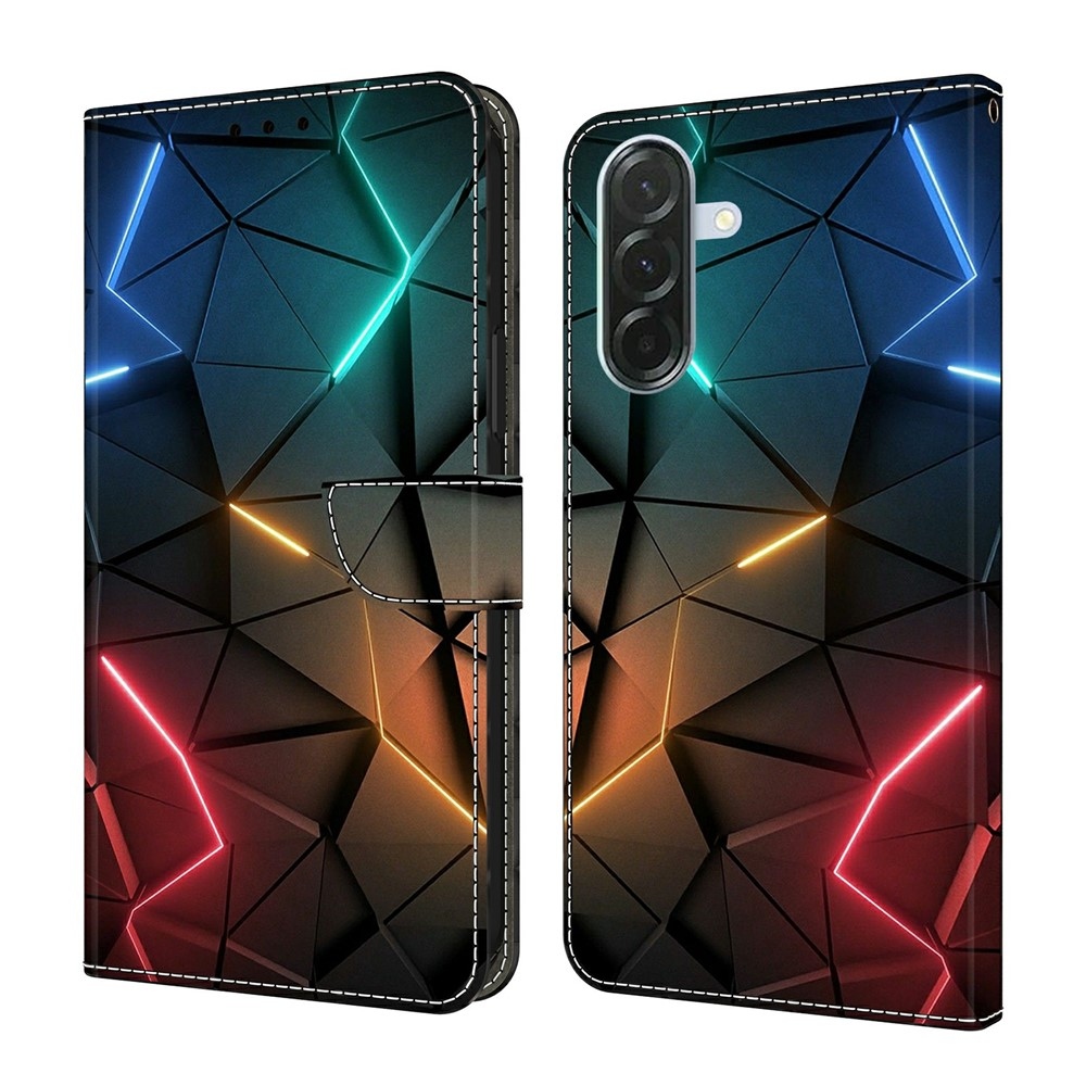 Firmly book tok Samsung Galaxy A57 5G - neonszínű háromszögek