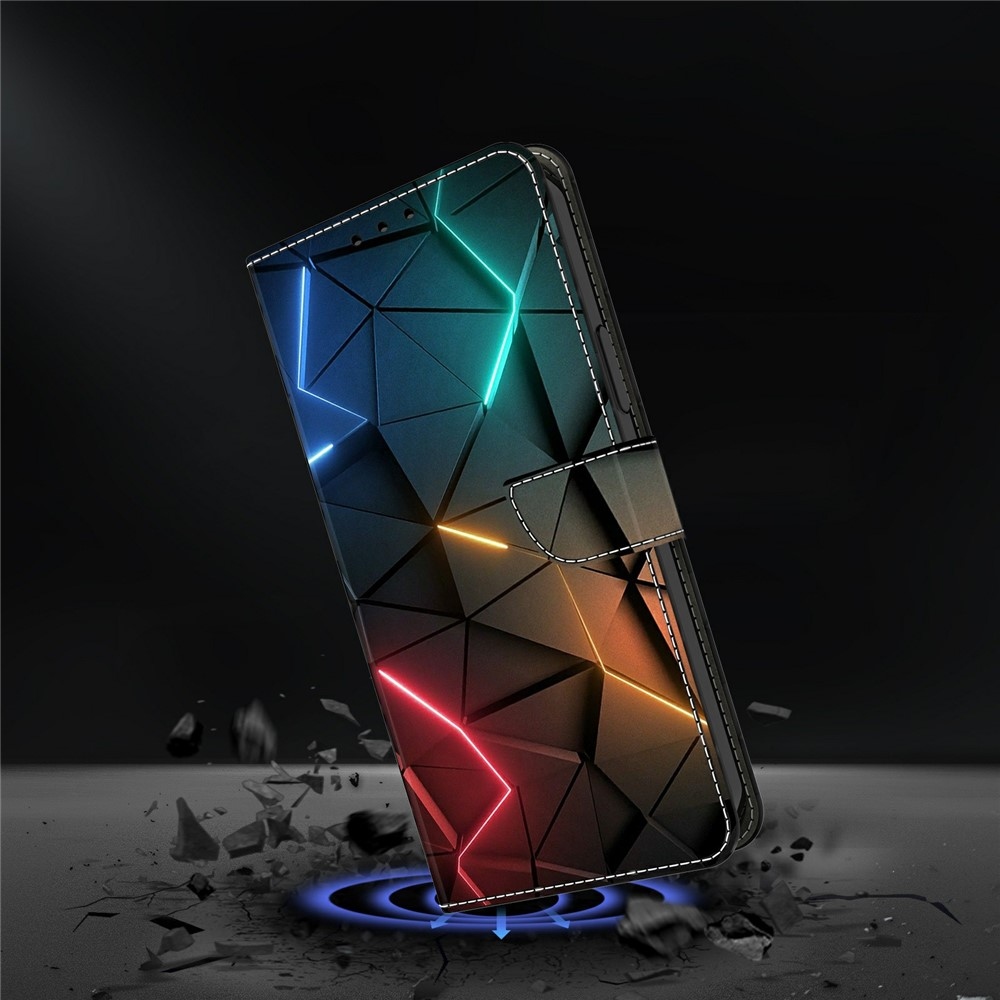 Firmly book tok Samsung Galaxy A57 5G - neonszínű háromszögek