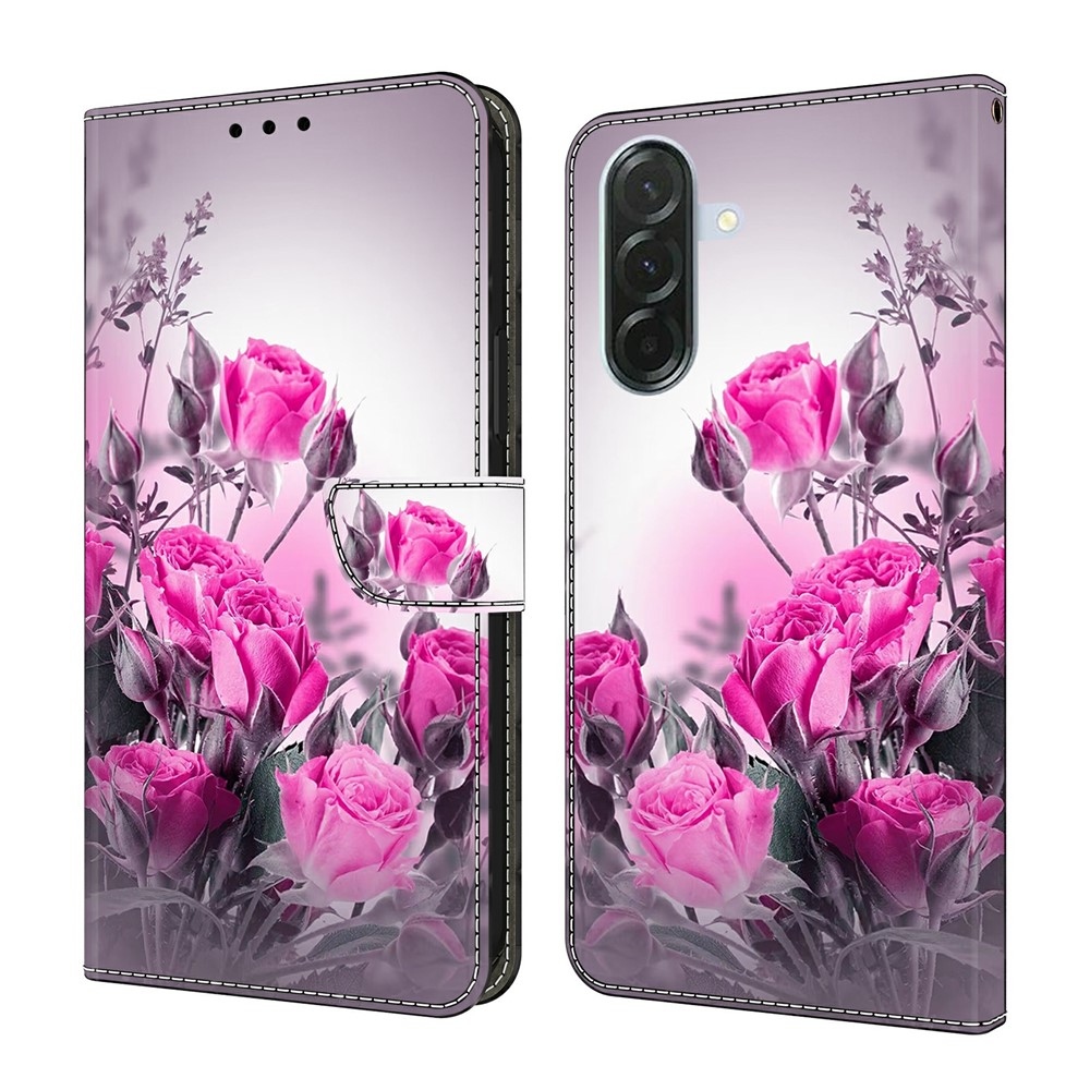 Határozottan könyv tok Samsung Galaxy A57 5G - rózsaszín virágok