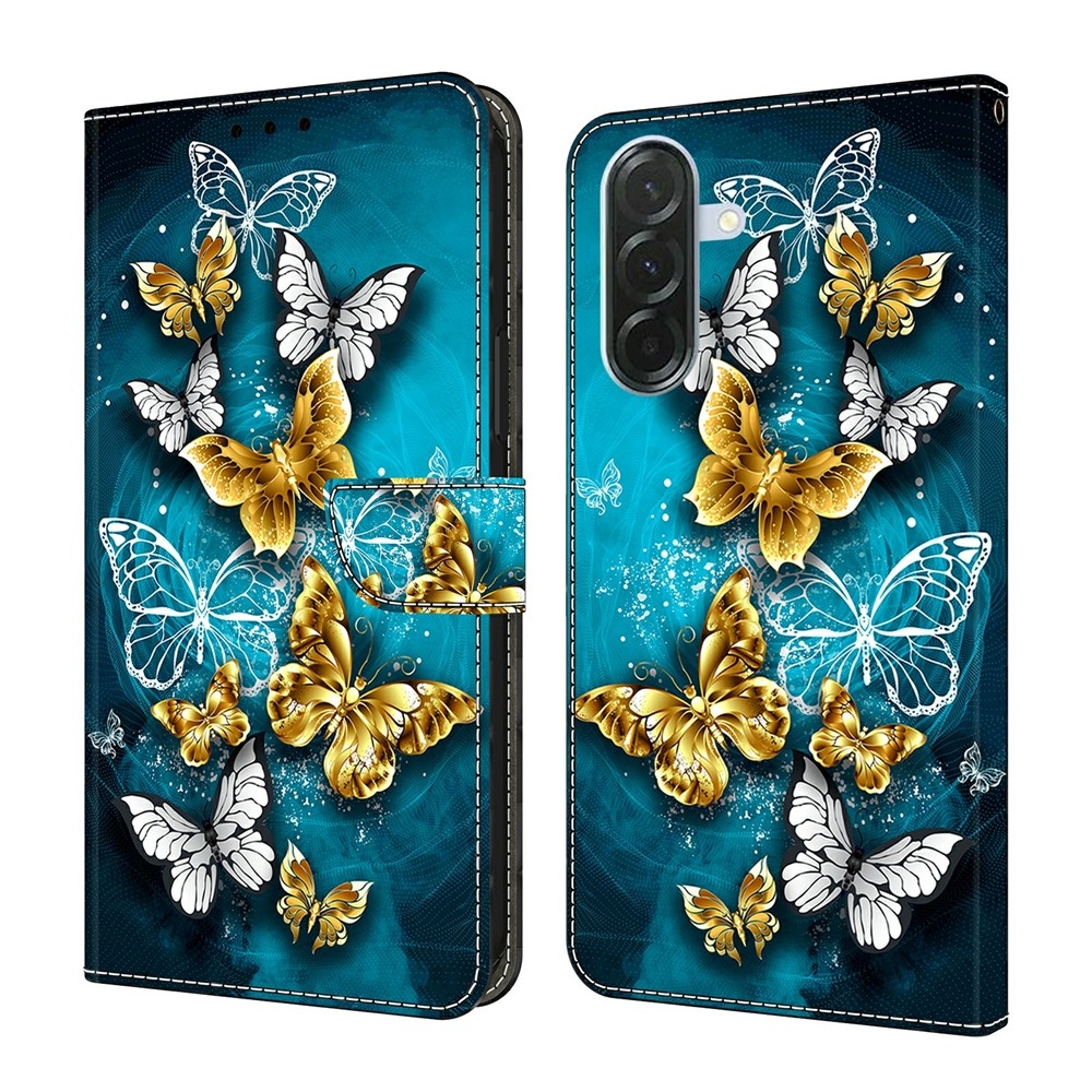 Firmly book tok Samsung Galaxy A57 5G - arany és fehér pillangókhoz