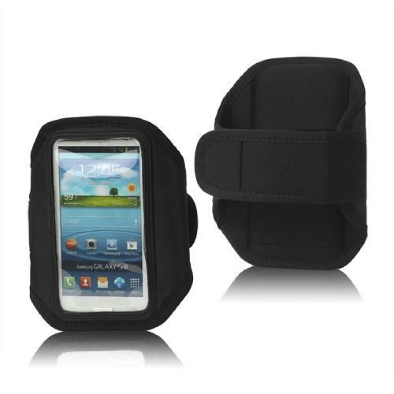 Fitnesz sport mobiltelefon tok (140 x 75 mm) - fekete