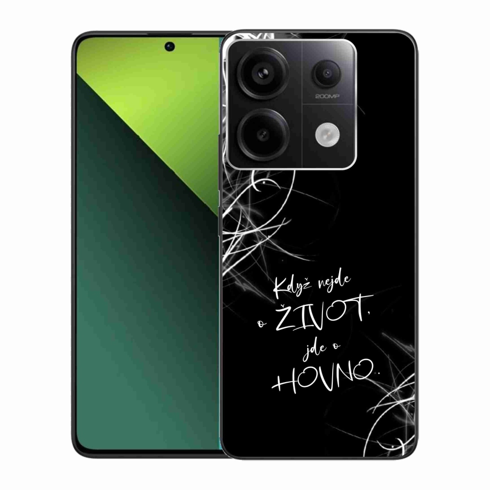 Gél borító mmCase a Xiaomi Redmi Note 13 Pro 5G/Poco X6 5G számára - vicces szöveg 16 fekete háttér