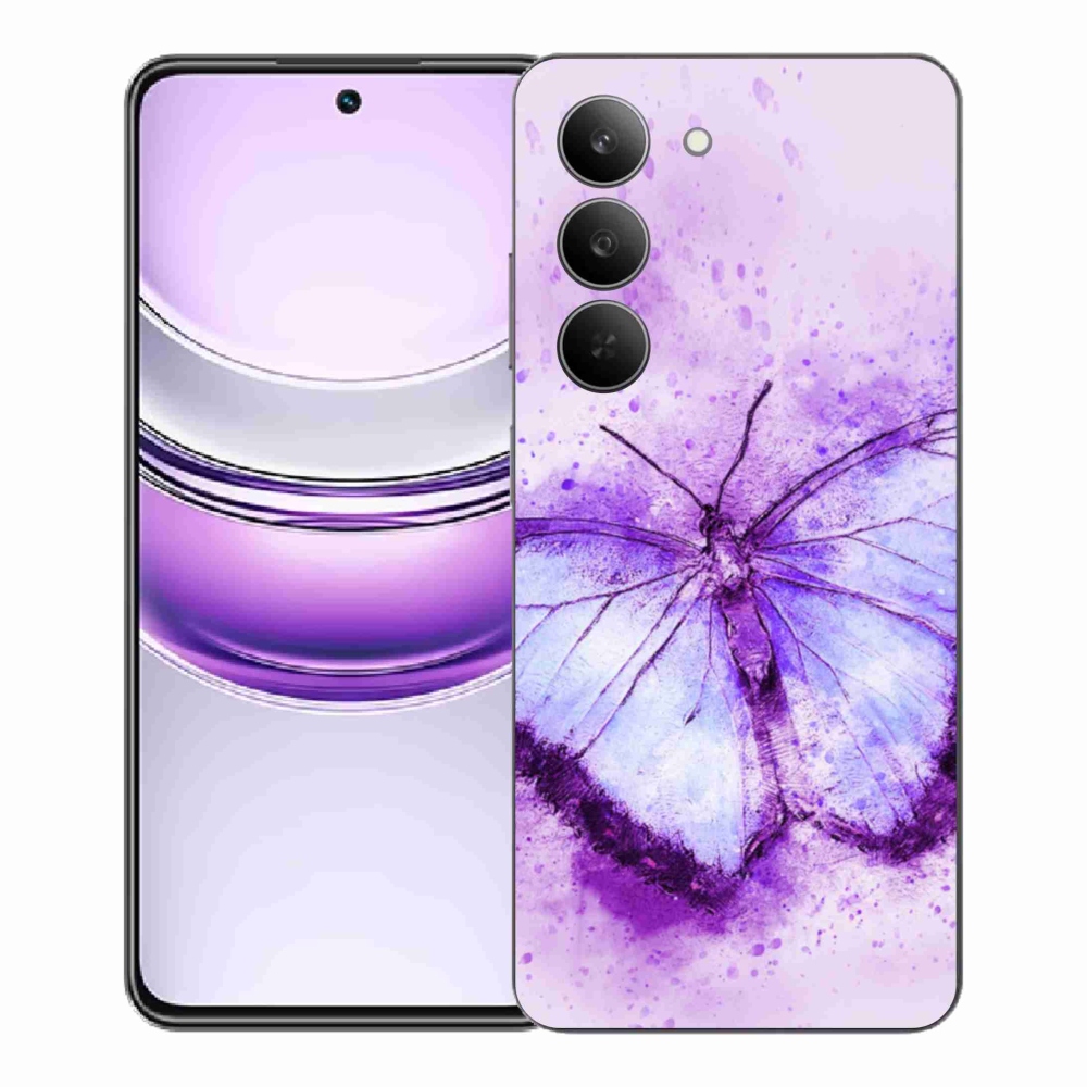 Gél borító mmCase a Realme 14x 5G készülékhez - lila pillangó